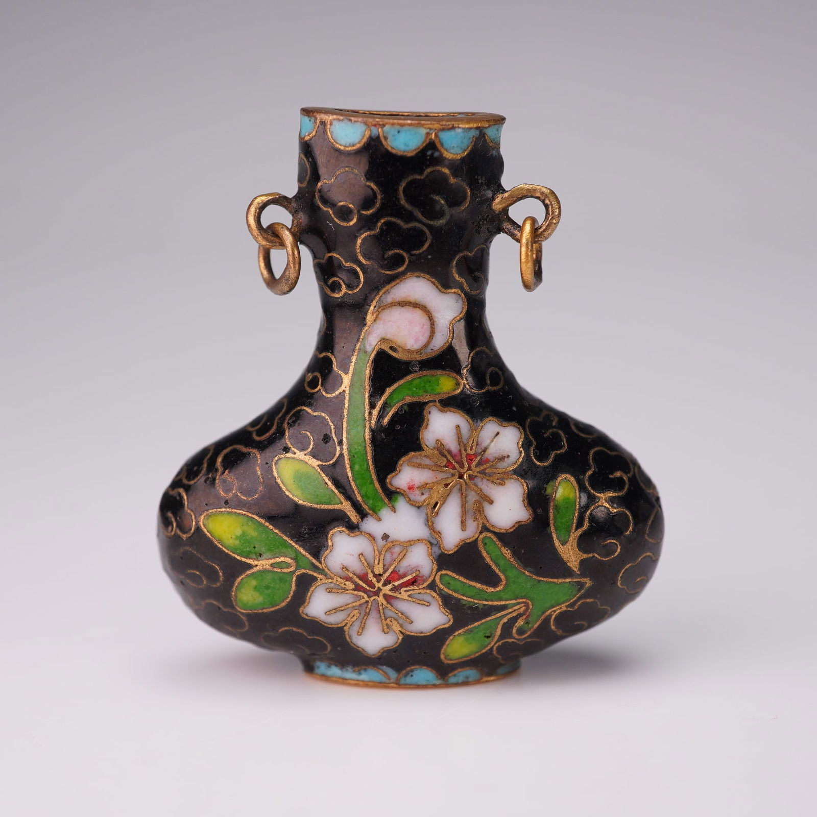 Miniature Cloisonne Enamel Snuff Bottle or Pendant Vase (1 of 5)