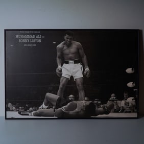 Muhammad Ali vs Sonny Liston Fight Phantom Punch Poster on Board