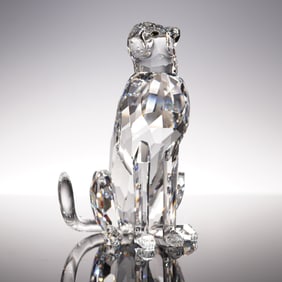 Swarovski Crystal Figurine, Cheetah High Tail Var.2, Signed