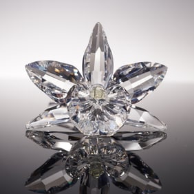 Swarovski Crystal Figurine, Orchid Yellow Centre