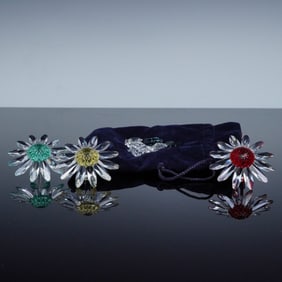 4pc Swarovski Crystal Figurines, Marguerites and Cut Crystals