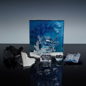 5pc Swarovski Wonders of The Sea, Eternity, Plaque, Shells, & Paperweight