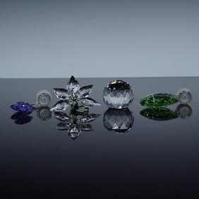 4pc Swarovski SCS Crystal Figurine, Ornaments, and Paperweight
