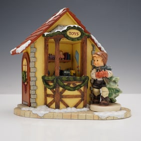 2pc Goebel Hummel Holiday Dreaming Music Base + Coming From Woods Figurine