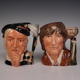 2pc Royal Doulton Large Character Jugs, Romeo D6670 & Hamlet D6672