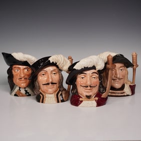 4pc Royal Doulton Large Character Jug Collection Three Musketeers