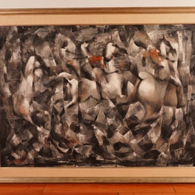 Raymond Howell (American 1929-2002) Oil on Canvas, I Must Go, Signed