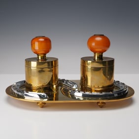 3pc Hermes Horseshoe Double Coaster with Decorative Hinged Boxes