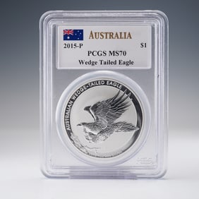 2015-P Australia Wedge-Tailed Eagle Silver One Dollar PCGS Graded MS70