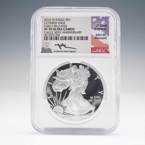 2016-W American Silver Eagle $1 Coin NGC Graded PF70 Ultra Cameo