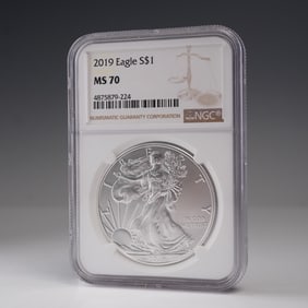 2019 American Silver Eagle Type 1 NGC Graded MS 70