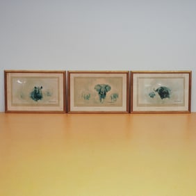 3pc David Shepherd Wildlife Lithographs on Paper, Signed & Numbered