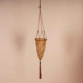 Venetia Studium by Mariano Fortuny Silk Lamp w Bronze Hanging Light Socket