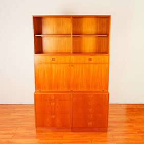 4pc Danish Teak Modular Secretary and Bookcase Unit