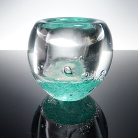Art Glass Vase with Encased Bubbles