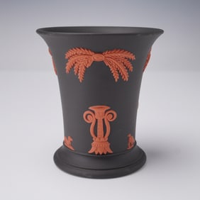 Wedgwood Terracotta on Black Jasperware Vase