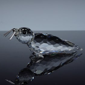 Swarovski Kingdom of Ice & Snow Crystal Figurine, Silver Whiskered Seal