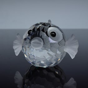 Swarovski South Sea Crystal Figurine, Large Blowfish