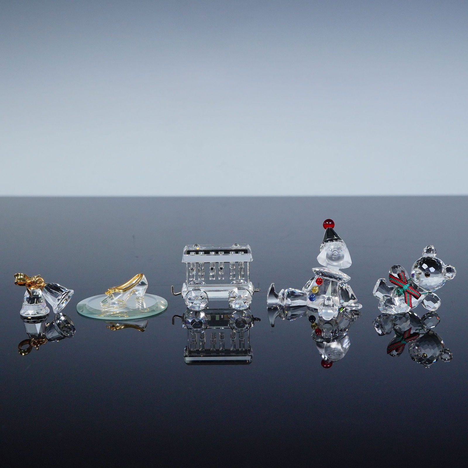 5pc Swarovski Crystal Figurines, Puppet, Kris Bear, High Heel, & Bells (1 of 3)
