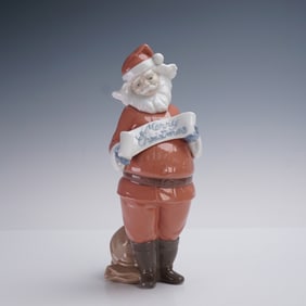 Nao by Lladro Porcelain Holiday Figurine, Santa's Best Wishes