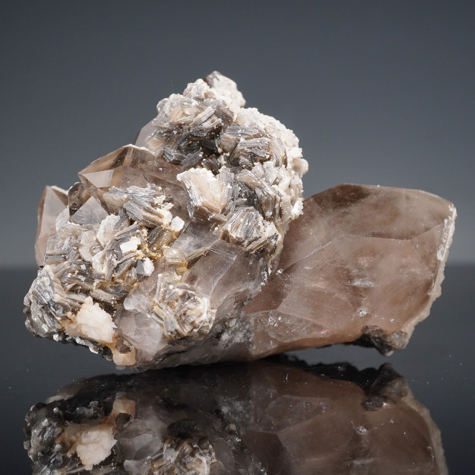 Smoky Quartz Mineral Specimen w/ Muscovite & Albite Crystals (1 of 10)