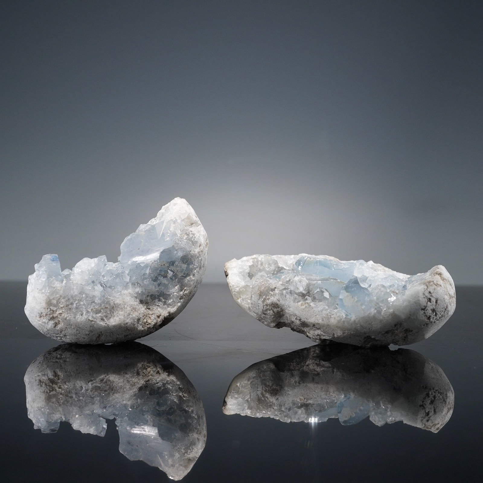 2pc Mineral Specimens, Celestite Geode with Sky Blue Crystals (1 of 10)