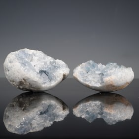 2pc Mineral Specimens, Blue Celestite Geodes