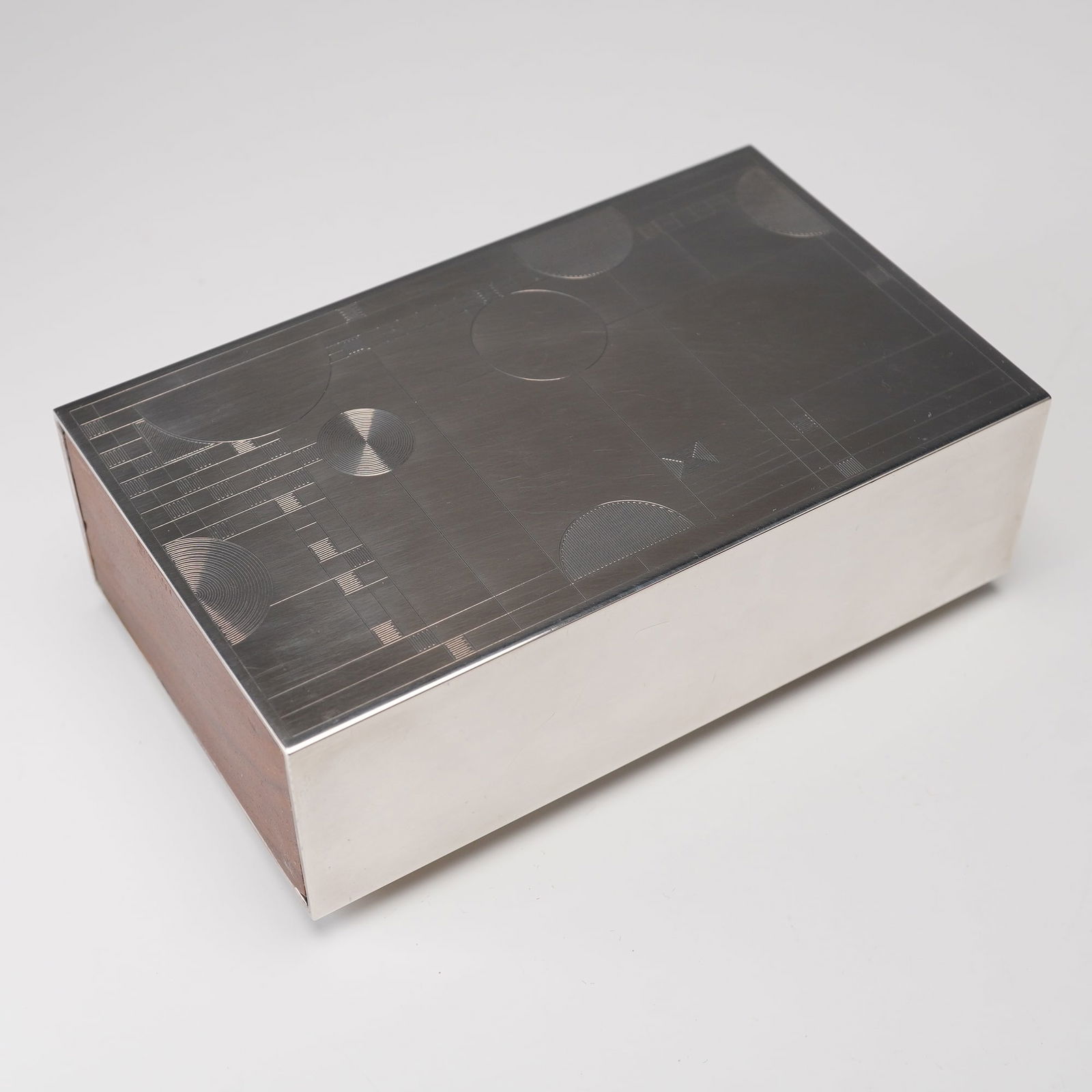 Frank Lloyd Wright Silver Plated Brass w/ Lacquered Walnut Tray Coonley Box (1 of 6)