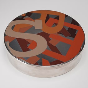 Hermes Paris Silver Metal Pele-Mele Box with Enamel Letters