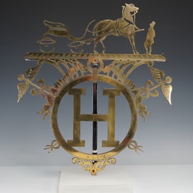 Thevenon Hermes Brass Carriage Emblem Wall Decor