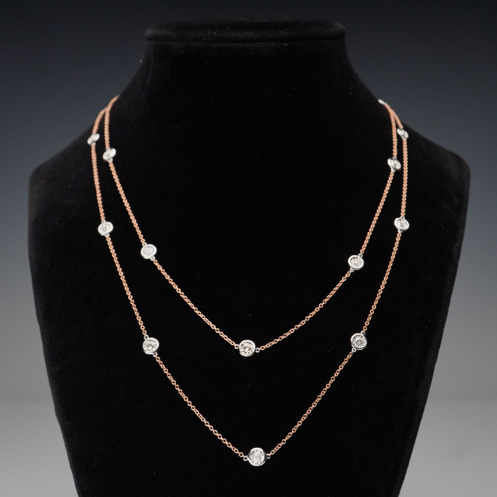 14K Two-Tone Gold 0.34ctw Diamond By The Yard Necklace (1 of 5)