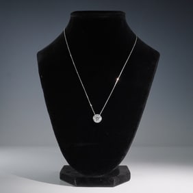 14K White Gold Diamond Pendant Necklace, 2.10CT