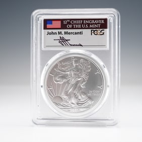 2019-(W) American Silver Eagle First Day Issue $1 Coin PCGS Graded MS70