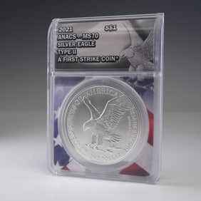 2021 American Silver Eagle Type 2 Dollar ANACS Graded MS 70