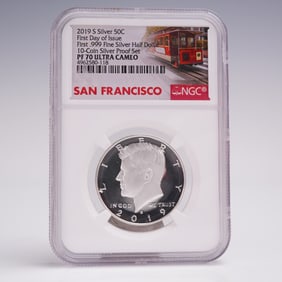 2019-S Silver Kennedy Half Dollar NGC Graded PF 70 Ultra Cameo FDOI