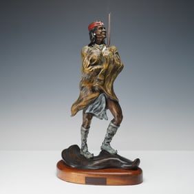Ralph Roybal, Polychrome Bronze Sculpture, Desert Gypsy, Signed & Numbered