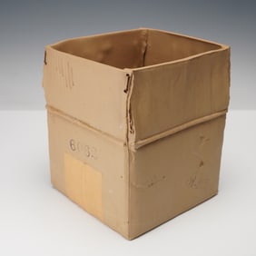 Michel Harvey (b.1951) Ceramic Sculpture, Corrugated Shipping Box