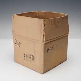 Michel Harvey (b.1951) Ceramic Sculpture, Corrugated Shipping Box