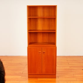 2pc Mid-Century Danish Teak Bookcase and Cabinet