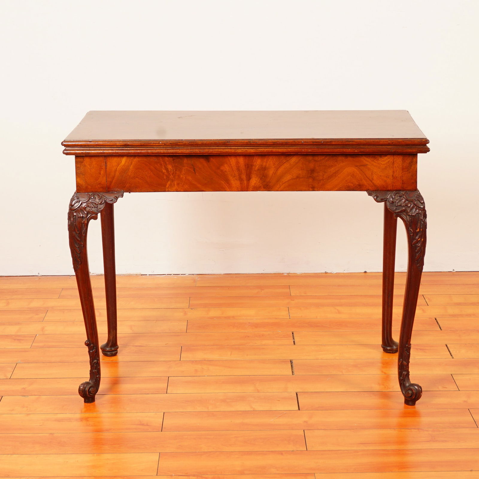 Georgian Mahogany Chippendale Game Table with Green Felt Top (1 of 8)