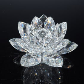 Swarovski Silver Crystal Large Waterlily Candle Holder