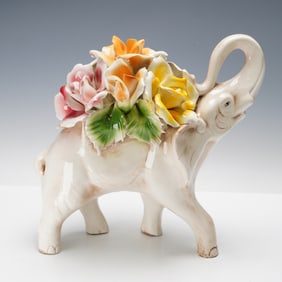 Capodimonte Floral Elephant Figurine