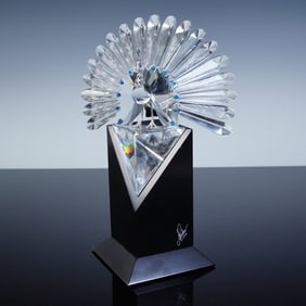 Limited Edition Swarovski Crystal Figurine, Peacock 218123
