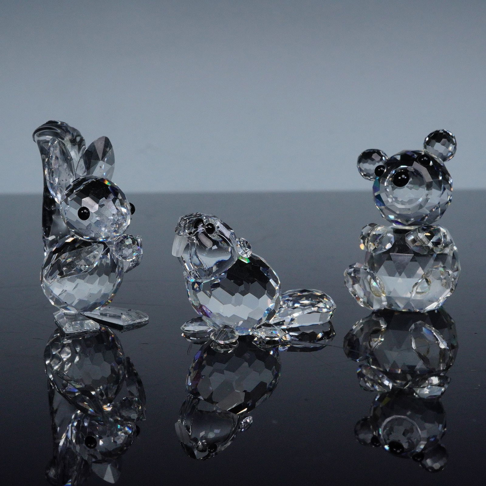 3pc Swarovski Crystal Figurines, Long Eared Squirrel, Baby Beaver (1 of 5)