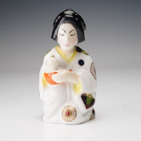 Royal Worcester Bone China Candle Snuffer, Japanese Girl