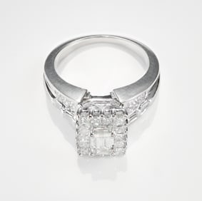 18K White Gold 1.00ctw Diamond Ring