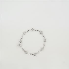 14K White Gold 1.03ctw Diamond Bezel Cluster Bracelet