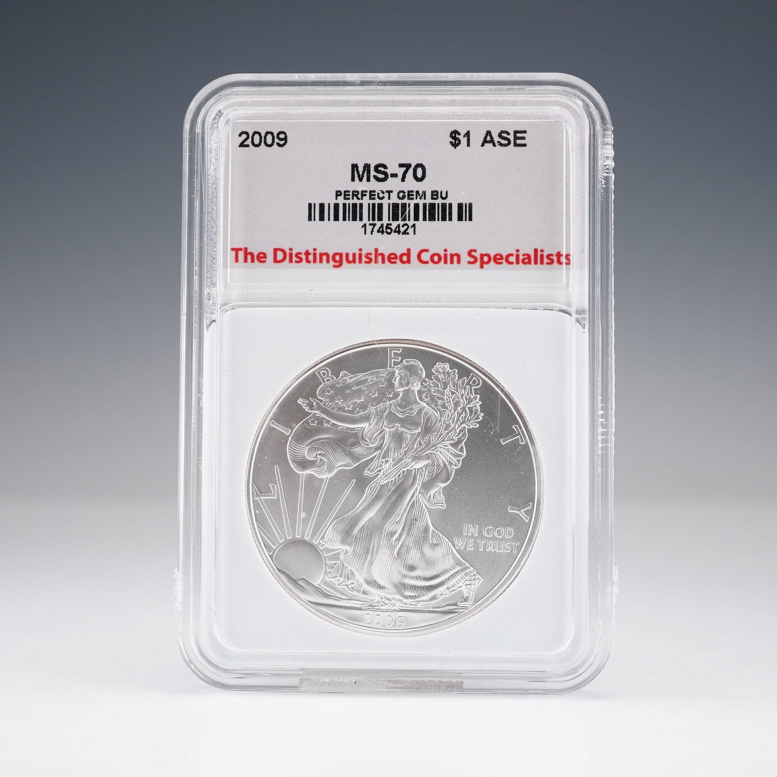 2009 American Silver Eagle One Dollar  Coin TDCS Graded MS70 Perfect Gem BU (1 of 4)