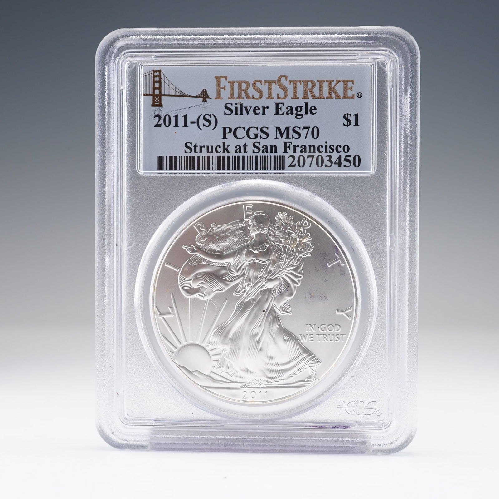 2011-(S) American Silver Eagle First Strike $1 Coin PCGS Graded MS70 (1 of 4)