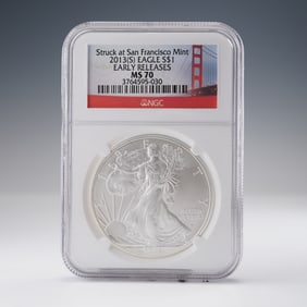 2013-(S) American Silver Eagle Early Releases $1 Coin NGC Graded MS70